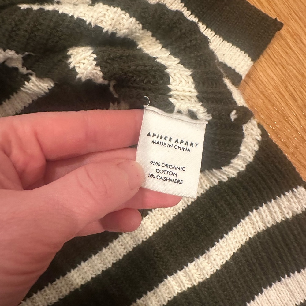 Apiece Apart - Eco Carolina Pullover - Olive Stripe - Picture 4 of 4